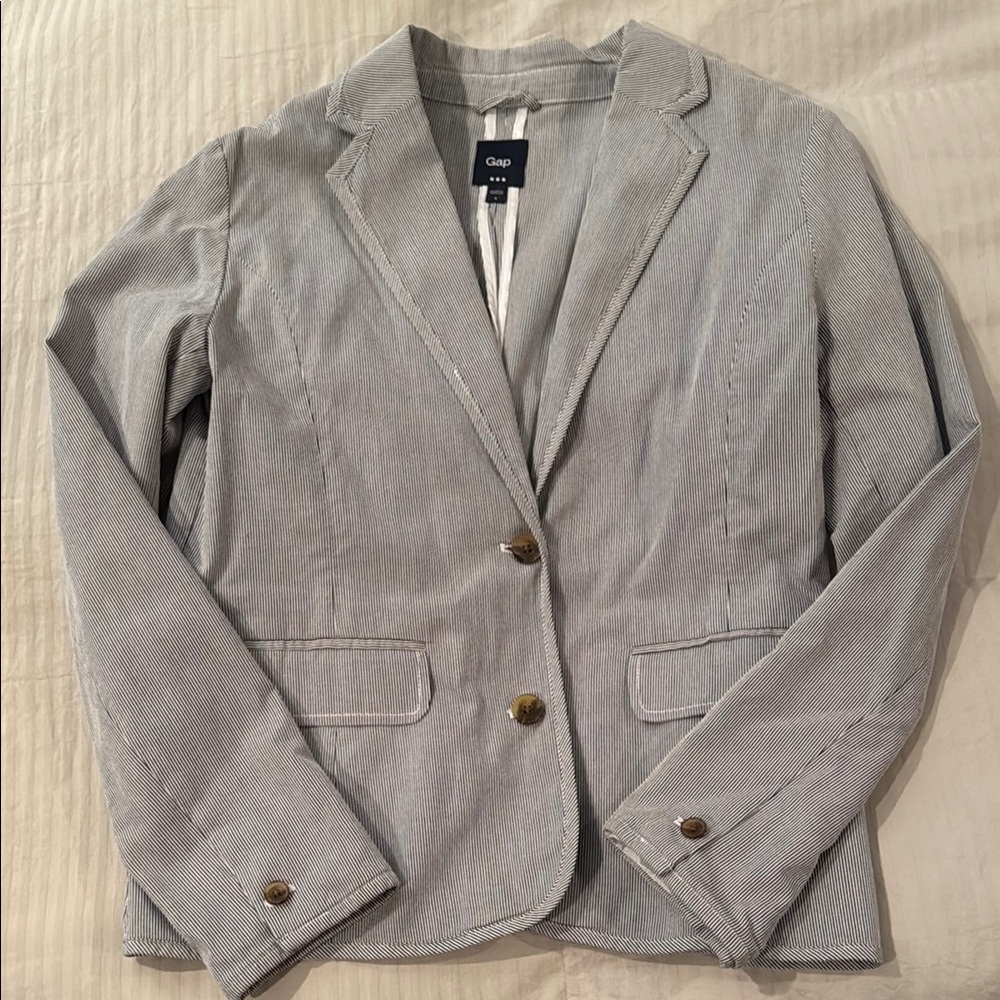 Gap Light Gray Striped Blazer